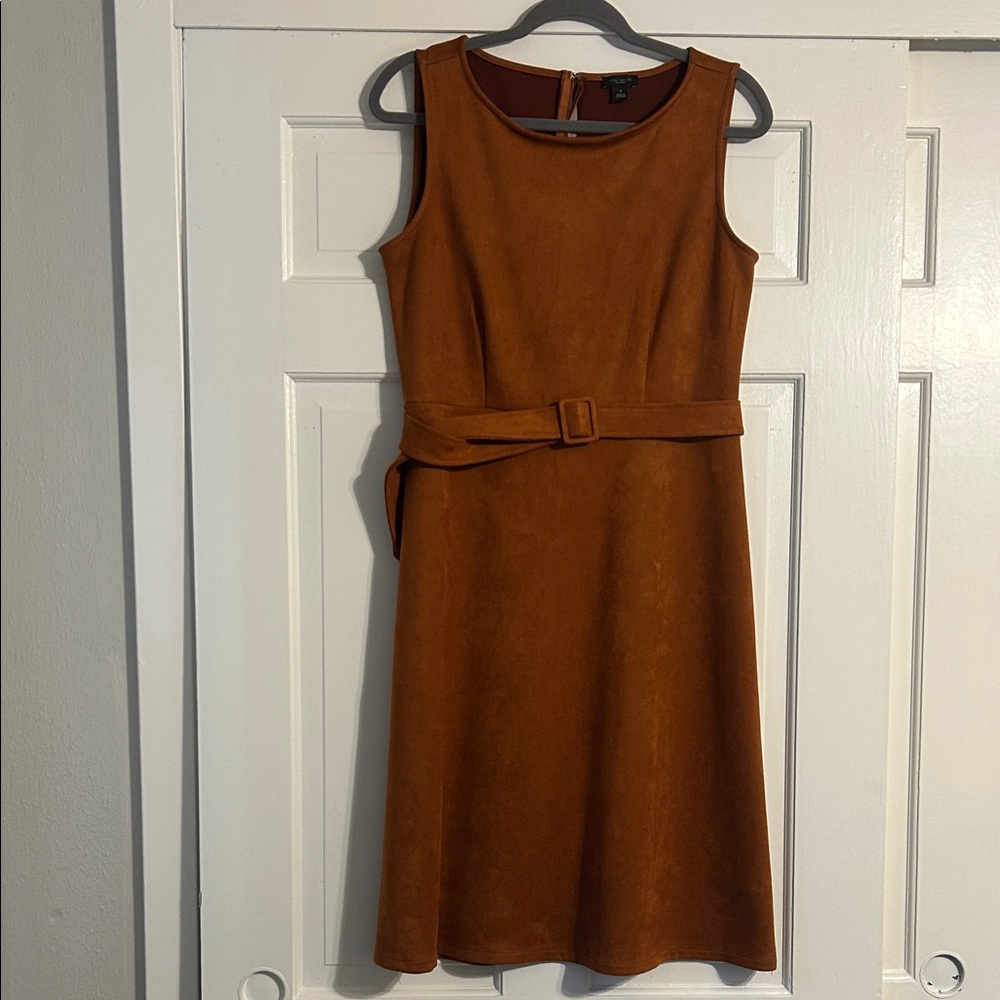 Ann Taylor Factory Tan Belted Midi Dress